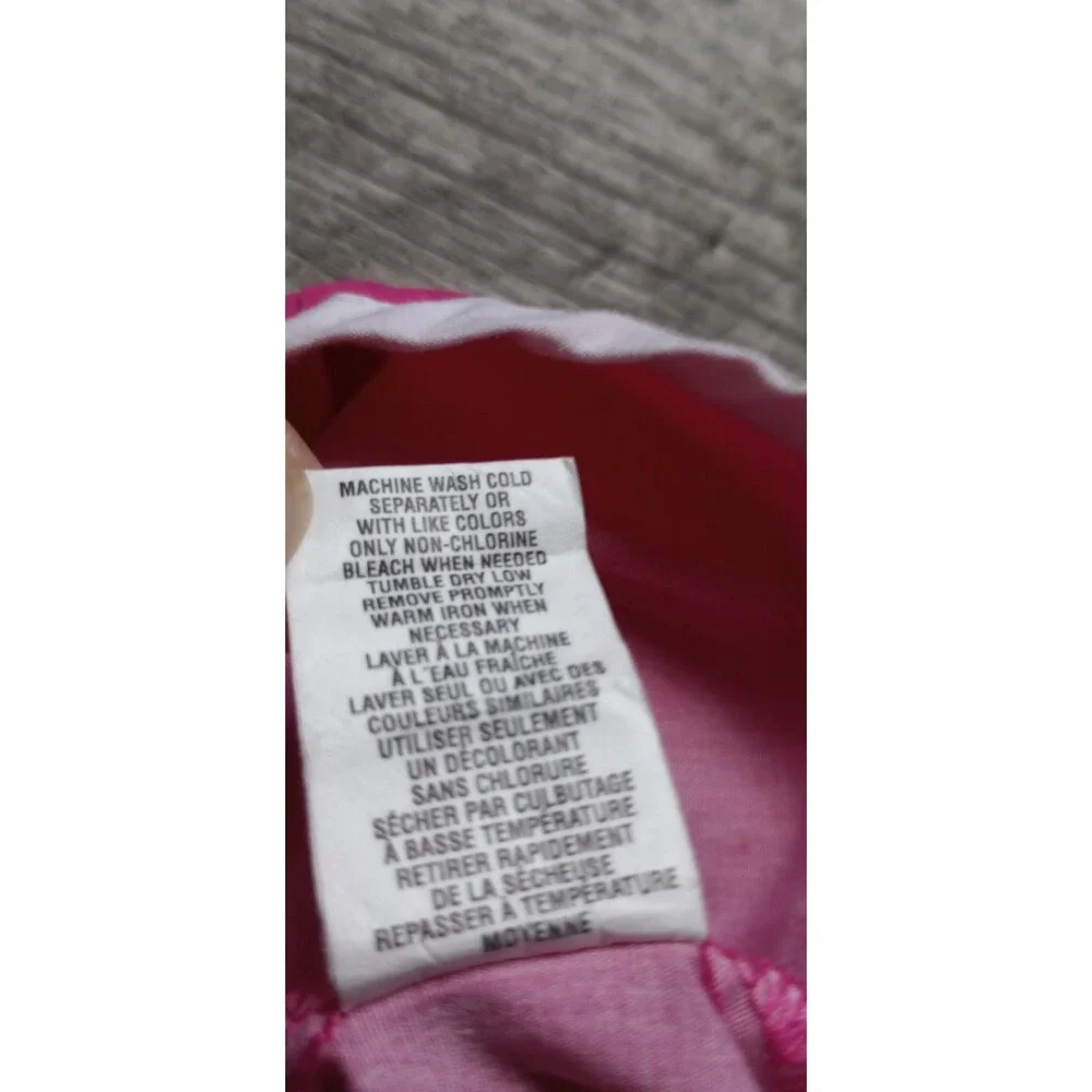 The Children's Place Stretch Girls 8 Pink Floral  Pants With Zip On Side